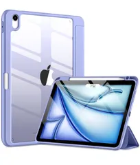 【新着商品】対応iPad air 第7世代 対応iPad ケース 2025革新 PC ケース(M3/2025)- 全透明 Pencil収納可能 11インチ DIY透明カバー 薄型 Air 衝撃吸収 ワイヤレス充電対応 Maledan 三つ折スタンド ラベンダー