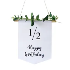【人気商品】お祝い パーティー HAPPYBIRTHDAY ハッピーバースデ ガーランド 飾り付け 男の子 女の子 壁掛け 装飾 誕生日 飾り (1/2歳) タペストリー 1/2歳