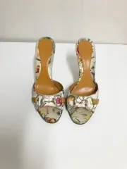 美品　GUCCI　ミュールサンダル　イタリア製 GUCCI - グッチ GUCCI サンダル ミュール ヒール ロゴ柄 ラバー