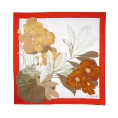 LANVIN フラワー柄 大判スカーフ（赤）(LV-060R)