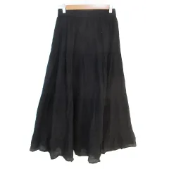 チャオパニック ティピー CIAOPANIC TYPY フレアスカート ロング丈 マキシ丈 無地 F 黒 ブラック /FF20