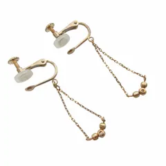VENDOME AOYAMA ヴァンドーム青山 イヤリング アクセサリー K10 ダイヤモンド チェーン スイング 総重量1.1g ゴールド 0714 ☆AA★ レディースのサムネイル