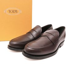 トッズ 革靴 ローファー ビジネスシューズ スリッポン レザー 本革 茶 ブラウン brown Tod's