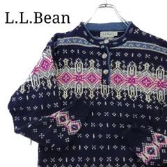 【激カワ】L.L.Bean エルエルビーン ノルディックセーター メタルボタン