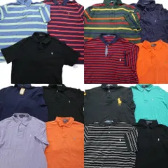 古着卸 まとめ売り ラルフローレン ポロシャツ 15枚セット (メンズ XL /2XL /3XL ) オールドタグ 90s ビッグロゴ 中古 古着 NB9668