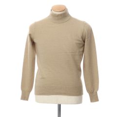 【中古】アレッサンドロルッピ Alessandro Luppi ウールカシミヤ ハイネック プルオーバーニット ベージュ【サイズ44】【メンズ】