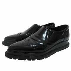 サカイ sacai ローファー スリッポン エナメル ビジネス ウイングチップ Vibramソール 黒 ブラック 38 約24cmのサムネイル