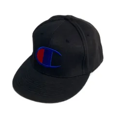 チャンピオン デカロゴ 刺繍 コットン キャップ ブラック フリー 58cm スポーツ ストリート カジュアル 古着 人気  Champion  ■SHW196