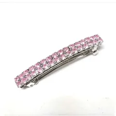 ピンクの2列ラインストーンバレッタ  kyac