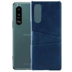Xperia 5 III ケース SO-53B SOG05 XQ-BQ52 エクスペリア5 マーク3  カード収納 レザー スマート ケース 【Color】 ブルーのサムネイル