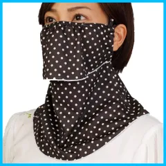 ドットブラック) 591 (面ファスナー 息苦しくないフェイスカバー ドットヤケーヌ UVカットフェイスカバー MASK CUT UV YAKeNUのサムネイル