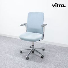 【中古品】Vitra ヴィトラ Pacific Chair パシフィック チェア オフィス キャスター アーム チェア ファブリック スカイブルー エドワード・バーバー 定価17万
