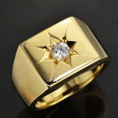 UK K9 ゴールド シグネットリング 16号 石付 1992年 シェフィールド UK K9 ゴールド シグネットリング 16号 石付 1992年