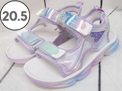 【B-TOPAZ】キッズ スポーツ サンダル キラキラ ハート パープル グラデーション 20.5㎝ 250514W008