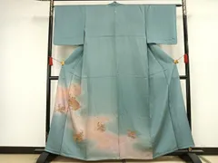 美品 辻ヶ花模様 汕頭刺繍？ シャンパンゴールド×淡いグリーン 美品 辻ヶ花模様 汕頭刺繍？ シャンパンゴールド×淡いグリーン