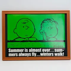 ビンテージ　カレンダー　BOOK ポスター　ピーナッツ『 チャーリーとライナス 』 1970's　額付　※当時物　オリジナル アメリカ 輸入雑貨　ヴィンテージ　雑誌　アドバタイジング 　アートフレーム　レトロ　 　( AZ2020 )