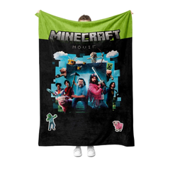 Minecraft マインクラフト映画テーマプリント毛布 お昼寝用フランネルブランケット 150×130cm 7種デザイン（キャラクター&スチーブ/ギャレット モチーフ） 保温性良好 アニメ・ゲームファン必携アイテム