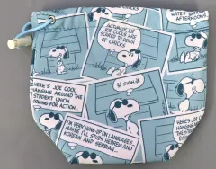 【中古】バッグ ブルー ミニ巾着 Comic travel series 「PEANUTS(SNOOPY)」