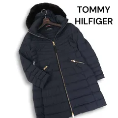 TOMMY HILFIGER トミーヒルフィガー 秋冬★ ファー ロング フーディー ダウン コート Sz.S レディース ネイビー