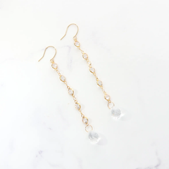 ピアス　k18 トパーズ　ブリオレット　ロングピアス　インドジュエリー