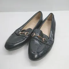 ◇ Θ ROPE PICNIC HARUTAコラボ商品 ローファー サイズ23.5 ブラック ゴールド レディース E  【1409100012781】のサムネイル
