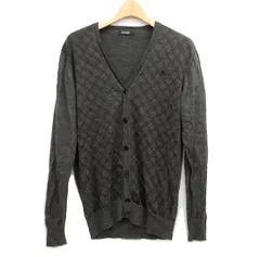 バーバリー ブラックレーベル　カーディガン チェック レディース　サイズ 3　グレー　BURBERRY BLACK LABEL　トップス 長袖