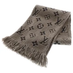 LOUIS VUITTON (ルイヴィトン) エシャルプロゴマニア マフラー ウール/シルク グレージュ 402336