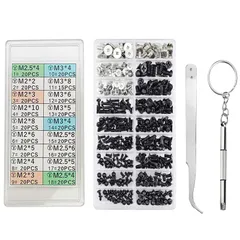 ★即日発送★LeTradeJP PC ネジセット M2 M2.5 M3 ノート355本入りPC用ネジ HDD M.2 SSD 固定用平ネジセット ラップトップ スクリューセット 収納ケース付き