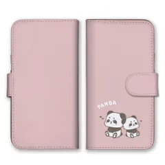 iPhone14 ケース 手帳型 アイフォン14 スマホケース 携帯ケース パンダ ぱんだ キャラクター イラスト 動物 かわいい シンプル パステルカラー ピンク ブルー カラー01