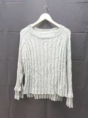 ◇ KBF クルーネック シンプル リブ プルオーバー 長袖 ニット セーター ワンサイズ グリーン レディース E 1303090023416のサムネイル