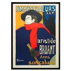 ロートレック 「アンバサドゥールのアリスティード・ブリュアン」 復刻リトグラフ版画