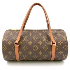 LOUIS VUITTON パピヨン26 モノグラム モノグラム 旧型 レザー×PVC ブラウン ハンドバッグ ゴールド M51366