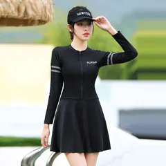 新品 水着 体型カバー ラッシュガード 長袖 女性 女性用 フィットネス水着 カット 大きいサイズ 女子 中学生 高校生 ママ水着 水陸両用 長袖ラッシュガード かわいい 代 代 代 kkkfkjのサムネイル
