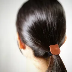 革のヘアゴム　くま　全4色