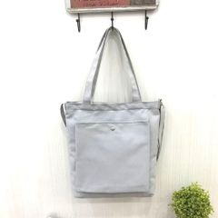 【新品】2WAY タテ型 トートバッグ コットン キャンバス 無地 スリム 肩掛け 斜め掛け シンプル ショルダーベルト レディース メンズ＜グレー＞軽量 手持ち ショルダー 縦長 大容量 丈夫 カジュアル 通勤 通学 旅行 A4サイズ 男女兼用 灰色