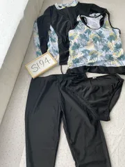 [xulee] ラッシュガード 体型カバー セパレート 5点セット タンクトップ レギンス ショートパンツ タンキニ UPF50+ UVカット 前開き XL 管理S194