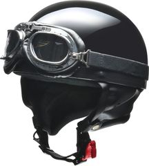 【特価セール】ハーフ バイクヘルメット CR-750 ビンテージ ブラック リード工業(LEAD) フリー 57~60cm未満