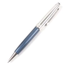 美品□MONTBLANC モンブラン ソリテール ドゥエ ブルーアワー ボールペン シルバー ブルー 箱・ケース付き ドイツ製 メンズ 筆記確認済み