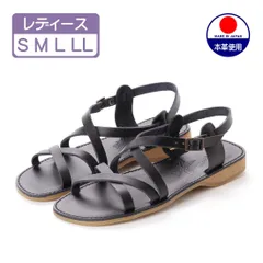★新品★【GCW2205_BLACK】レディース 本革 リゾートサンダル カジュアル サンダル クロスデザイン ストラップ レザー 牛革 日本製 国産 ブラック (22.0～24.5cm)