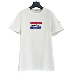 極美品 XXL モンクレール コットン100 ロゴ プリント Tシャツ 白 3L 