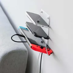 新品 送料無料 山崎実業 充電ラック tower タワー ウォールモバイル充電＆収納ラック 3段 石こうボード壁対応 ホワイト｜沖縄発送不可【SPORTUS】