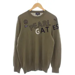 パーリーゲイツ PEARLY GATES ゴルフウェア ニット セーター 長袖 クルーネック カシミヤ 6 LL カーキ 053-3170001 /BM