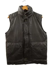 Eddie Bauer レザーダウンベスト 80s 90s Eddie Bauer ブラウンレザージャケット黒タグ