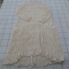 ◇ Θ Kastane カスタネ 花柄 長袖 ロング丈 シャツ ワンピース サイズF ベージュ系 レディース E  【1509180011312】