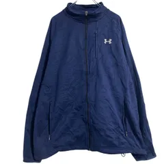 UNDER ARMOUR ロゴスウェット トレーナー XL ネイビー アンダーアーマー ジップアップ ビッグサイズ 古着卸 アメリカ仕入 a612-5847