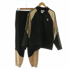 アディダス adidas セットアップ 2点セット 上下 ジャージ トラックジャケット ジョガーパンツ イージー M ブラック ゴールドカラー HI3000 HI3004 /NQ