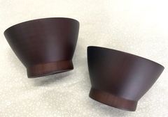 ★天然木★くらわんか碗型　スープボウル　ダーク　2個　天然素材 天然木 シンプル 木製 ナチュラル素材 エコ