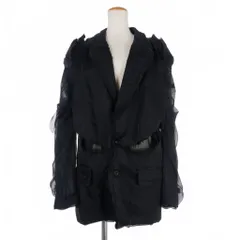 メゾンマルジェラ Maison Margiela 21SS 再構築 テーラードジャケット ブレザー 切替 カットオフ ドッキング 38 黒 ブラック S29BN0376 国内正規のサムネイル