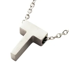 【T：シルバー×ワンサイズ】[Cream dot. クリームドット公式] ネックレス レディース  ステンレス製 金属アレルギー つけっぱなし ショート チェーン イニシャル アルファベット 大人 上品 エレガント きれいめ シンプル  のサムネイル