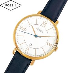 FOSSIL フォッシル 新品・アウトレット 腕時計 JACQUELINE ジャクリーン ES3843 レディース クォーツ シルバー文字盤 ネイビーレザーベルト 並行輸入品 送料無料